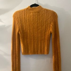 F21 Yellow Long Sleeve fuzzy Warm Top